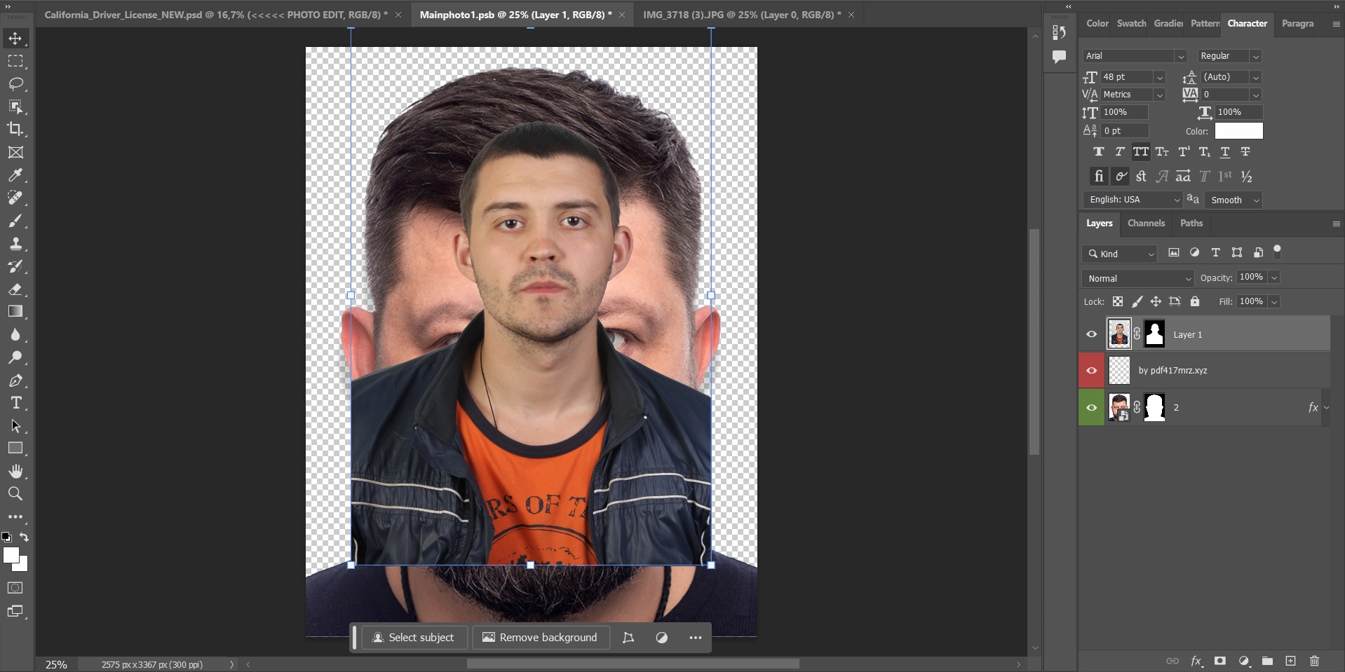 Добавление новых фотографий в PSD-шаблон