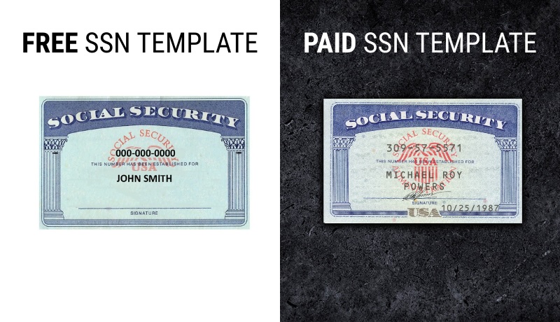 difference between free and paid SSN templates