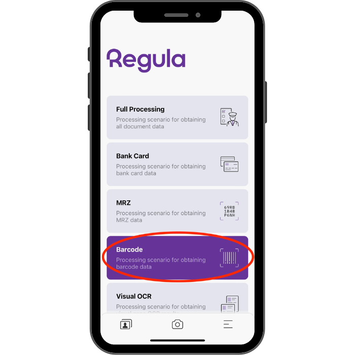 Open Regula app on your smartphone