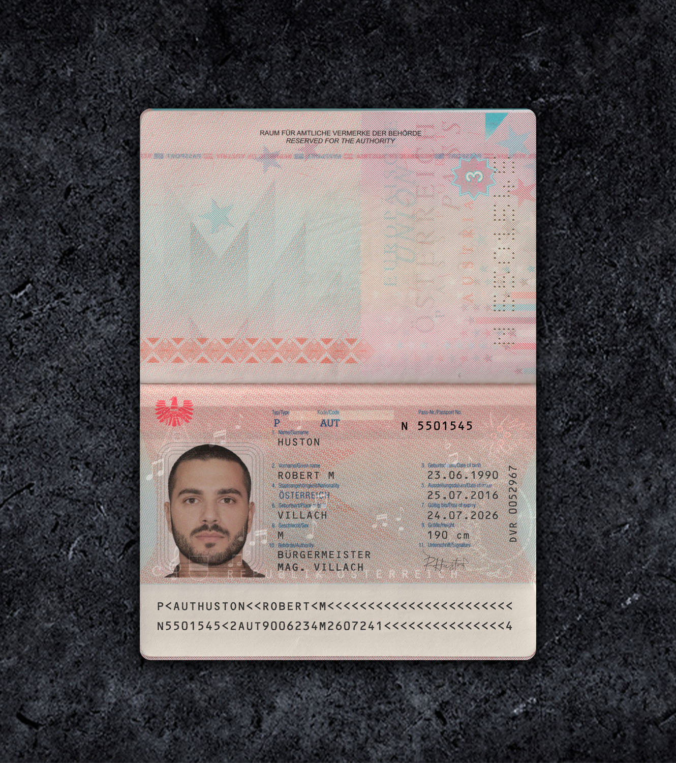 Austria Passport PSD Template - 2014