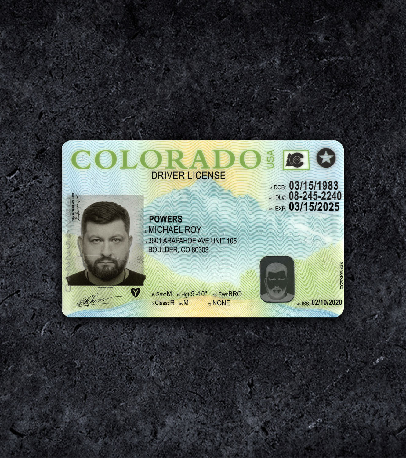 Colorado Driver License PSD Template - 2015 - Миниаютра co_1.jpg