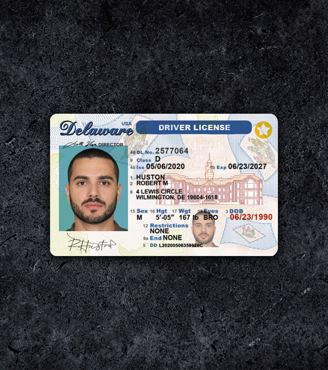 Delaware Driver License PSD Template - 2017 - Thumbnail de_1.jpg