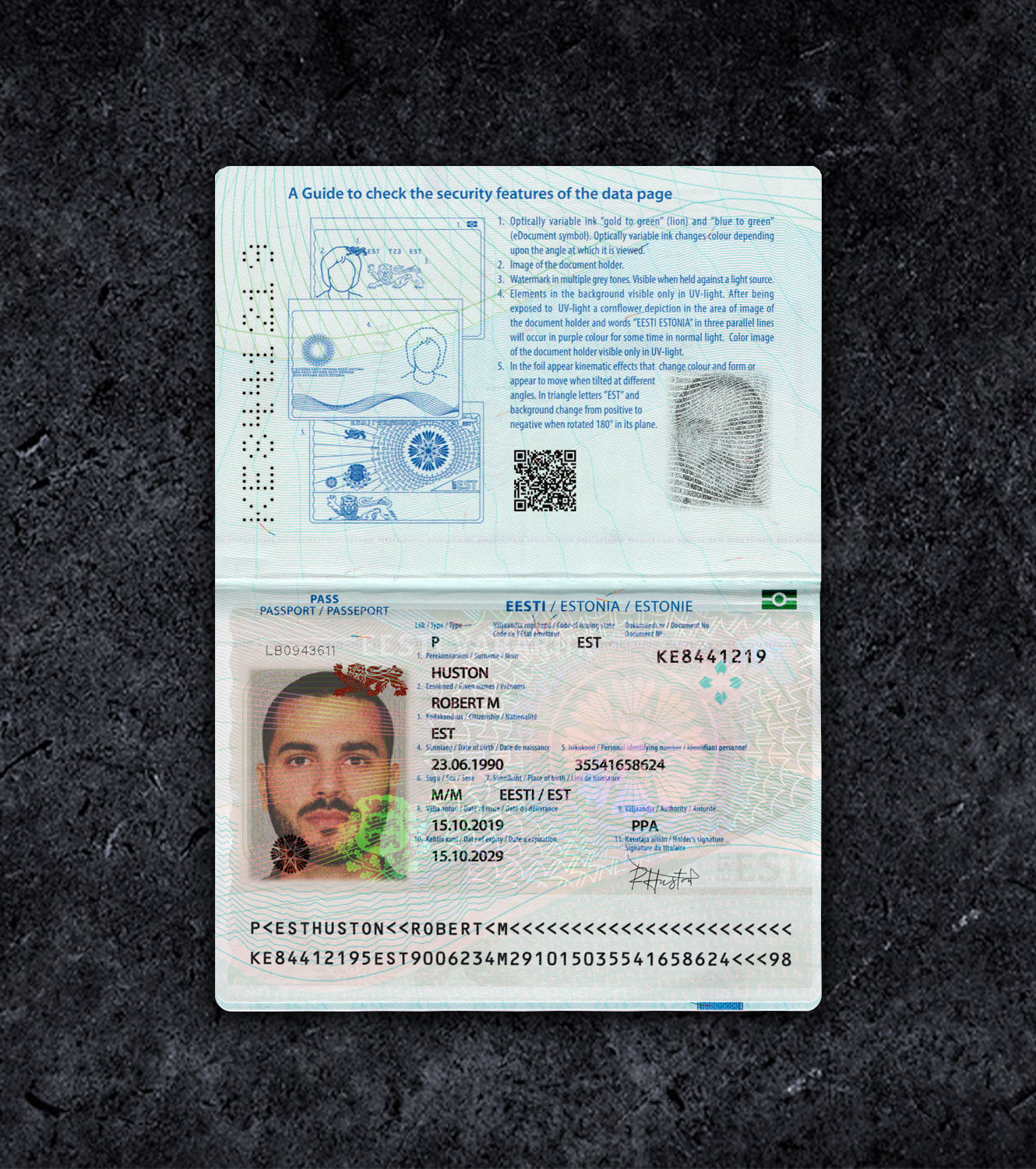 Estonia Passport PSD Template - 2014 - Миниаютра est_p_1.jpg