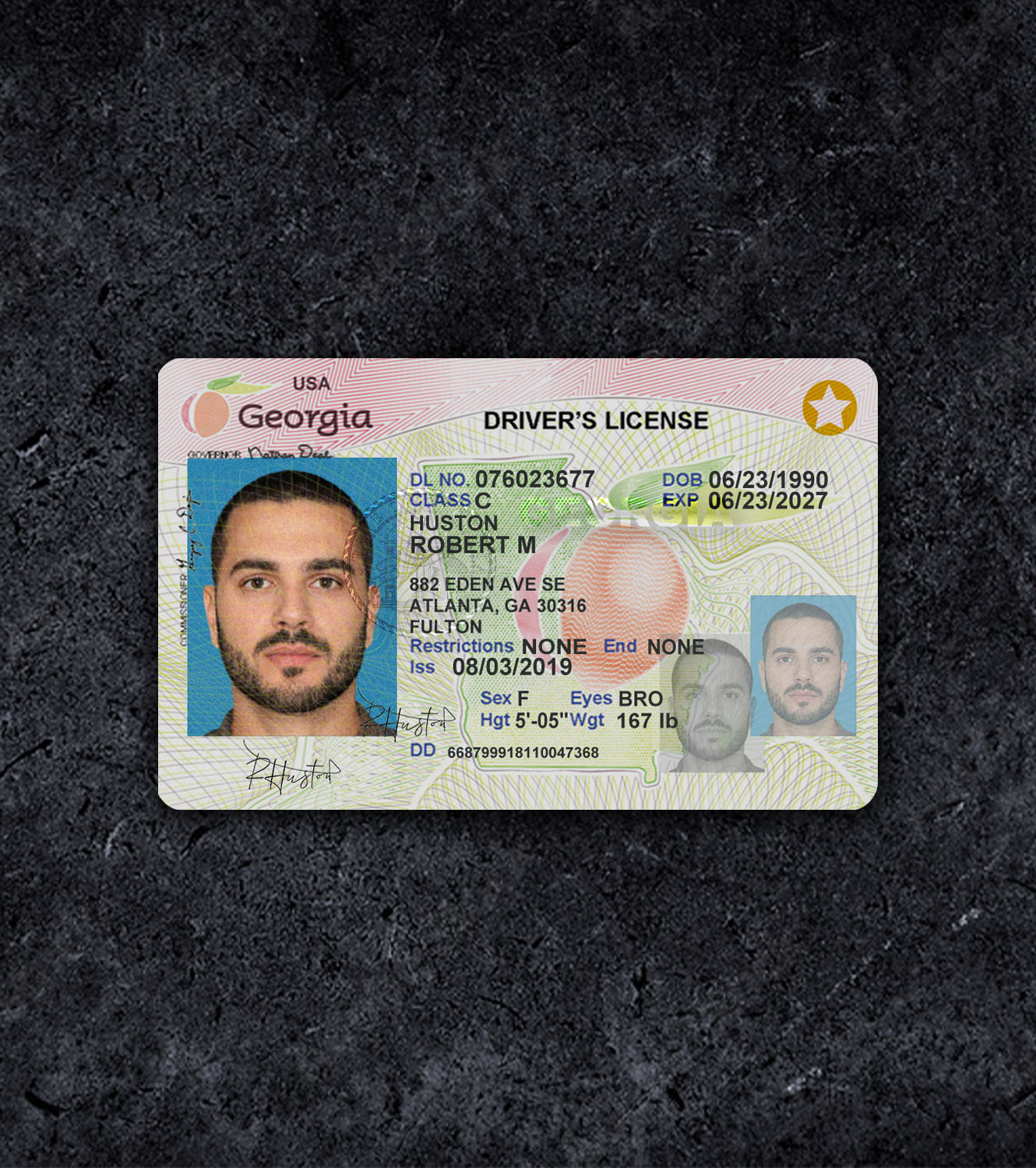 Georgia GA Driver License PSD Template - 2015 - Thumbnail georgia2015.jpg