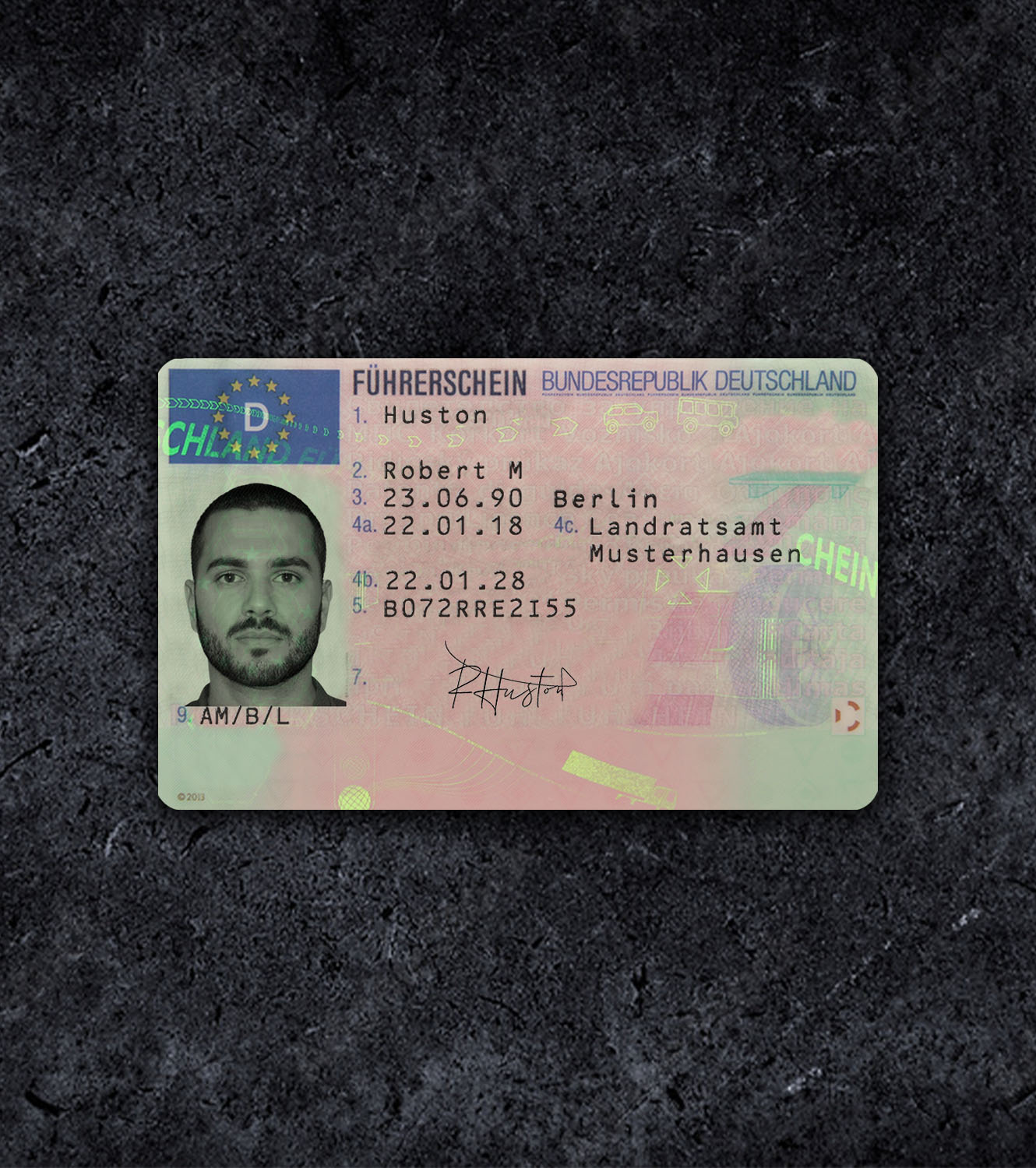 Germany DEU Driver License PSD Template - 2013 - Миниаютра ger_dl_1.jpg