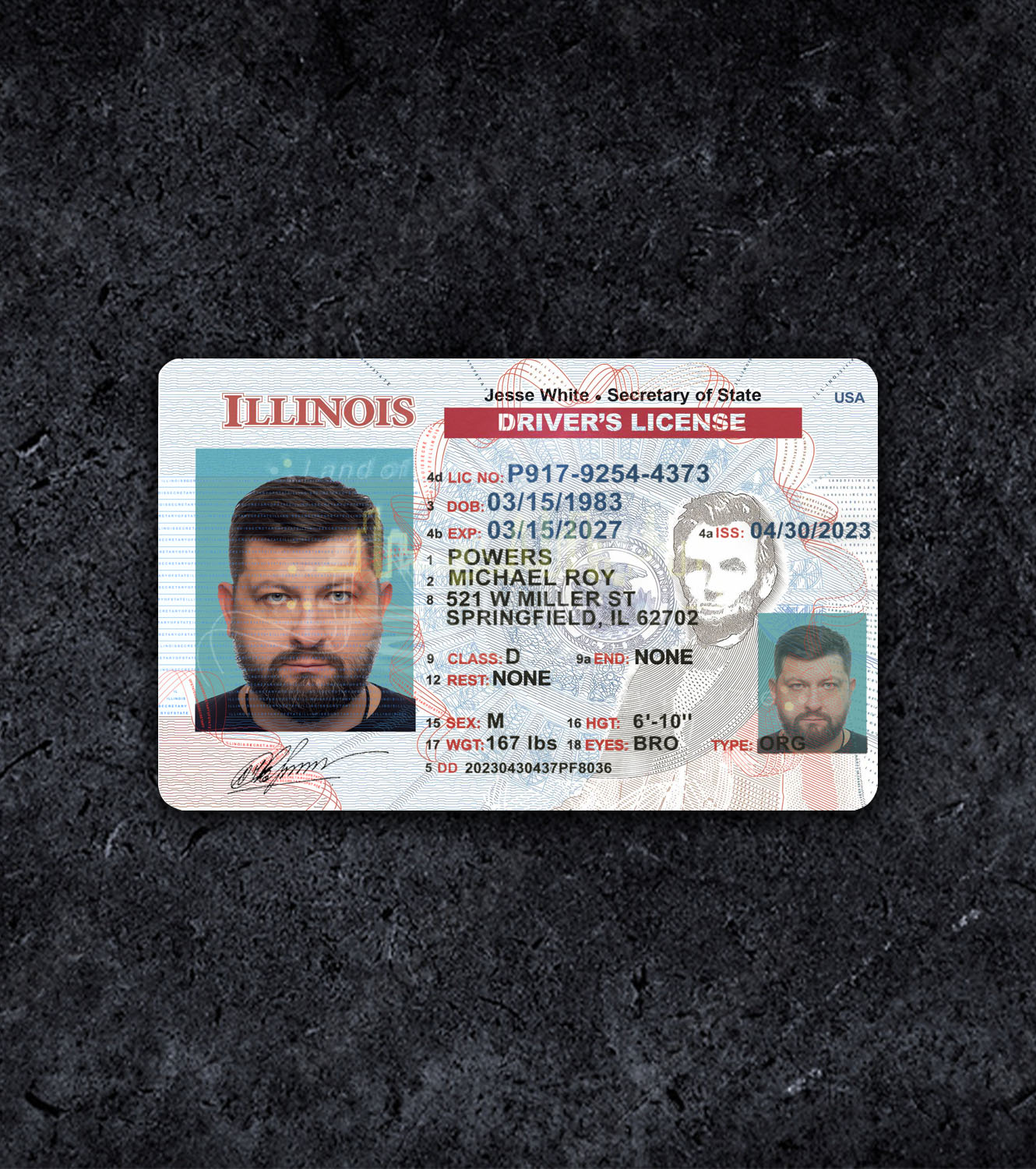 Illinois Driver License PSD Template - 2015 - Миниаютра il_1.jpg