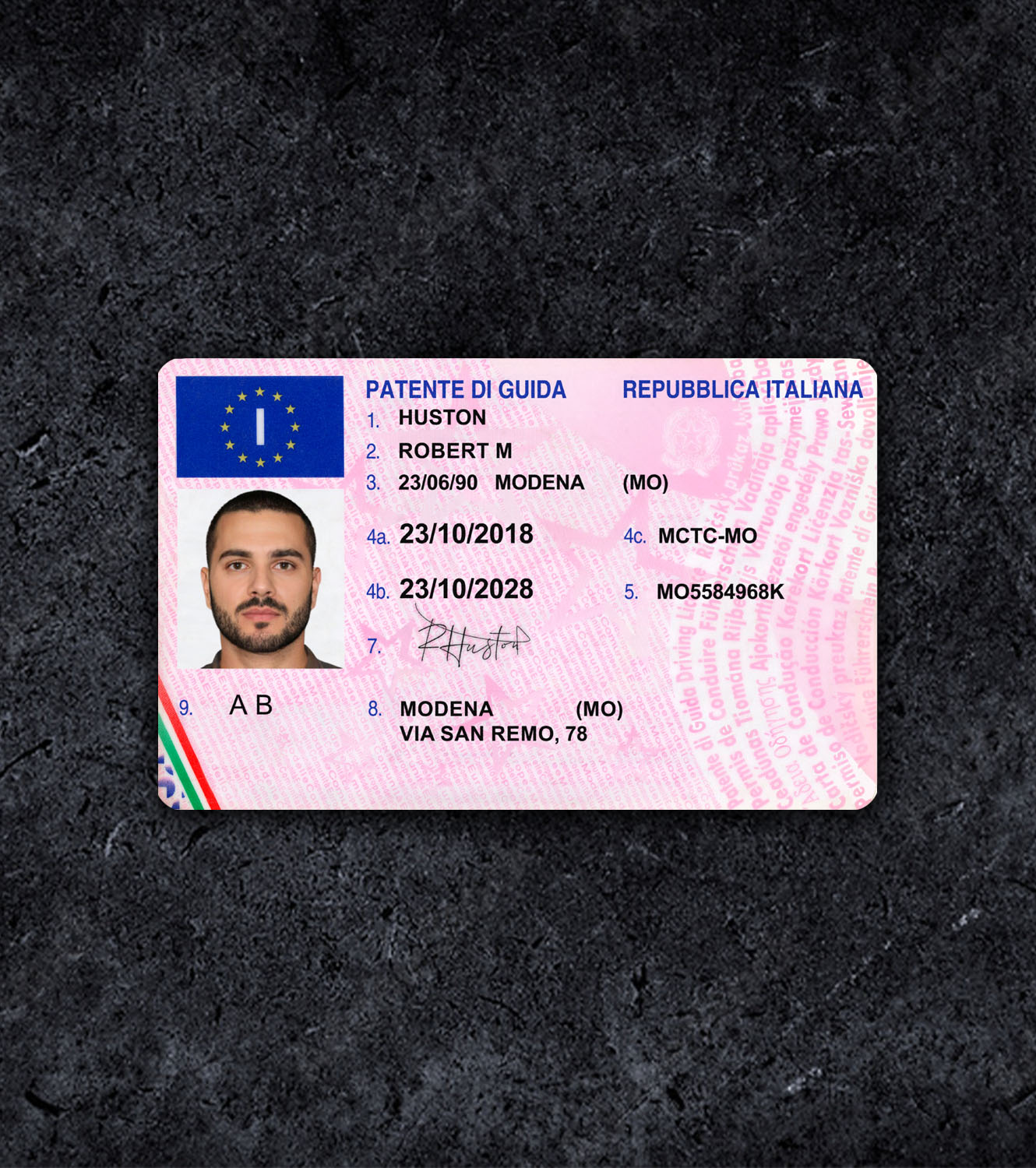 Italy Driver License PSD Template - 2002 - Thumbnail ita_dl_1.jpg