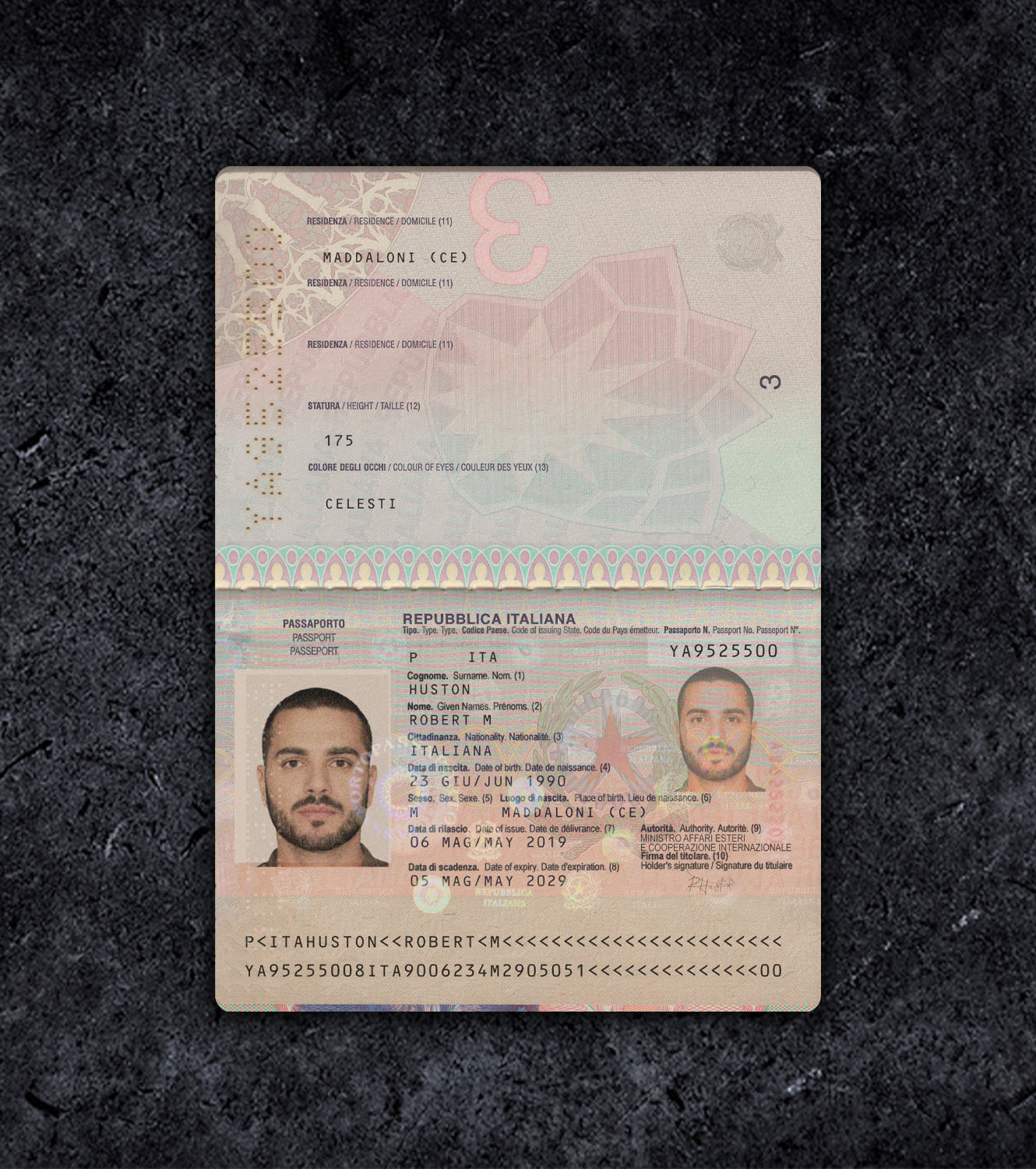 Italy Passport PSD Template - 2010 - Thumbnail ita_p_1.jpg