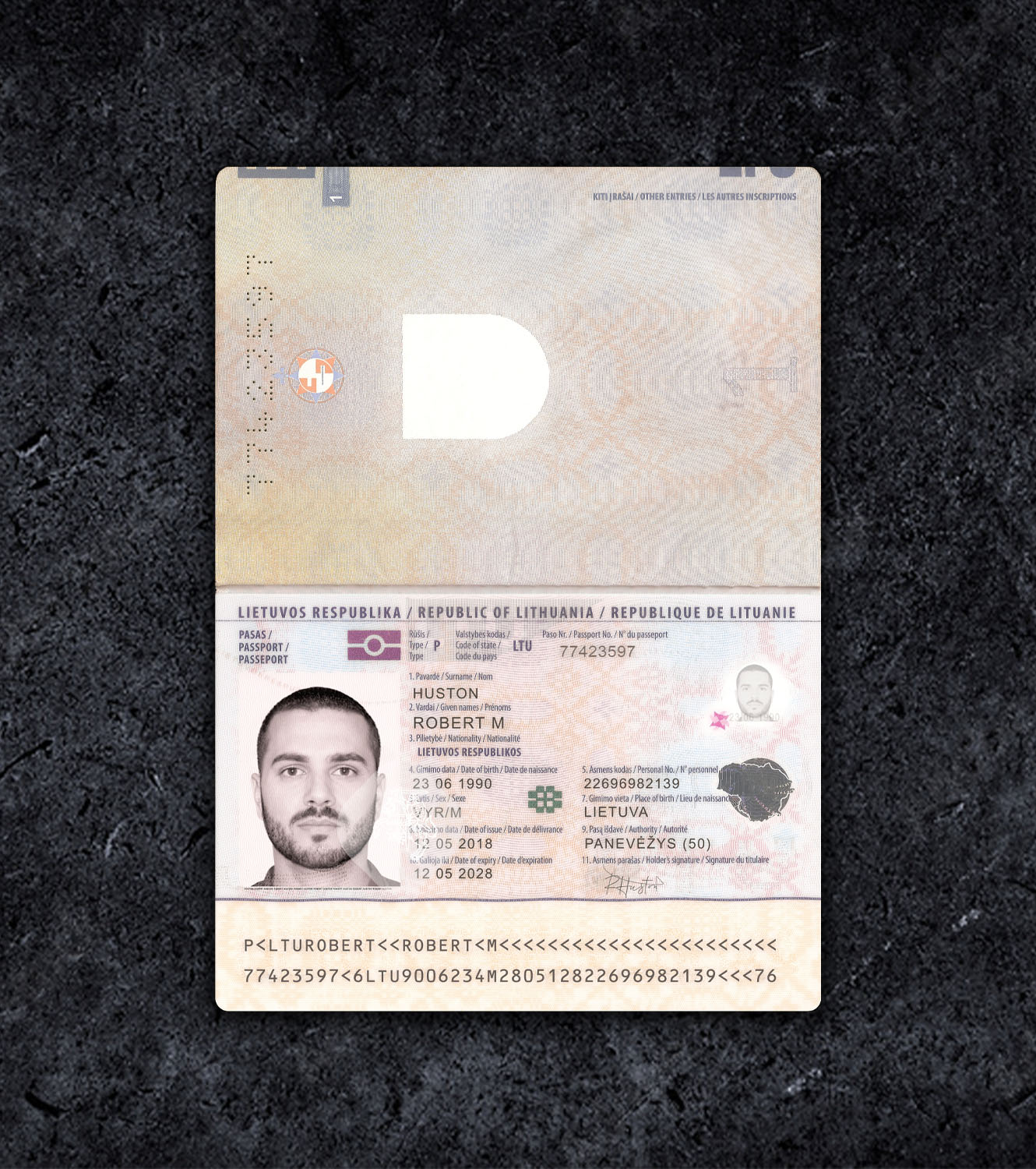 Lithuania Passport PSD Template - 2011 - Thumbnail ltu_p_1.jpg