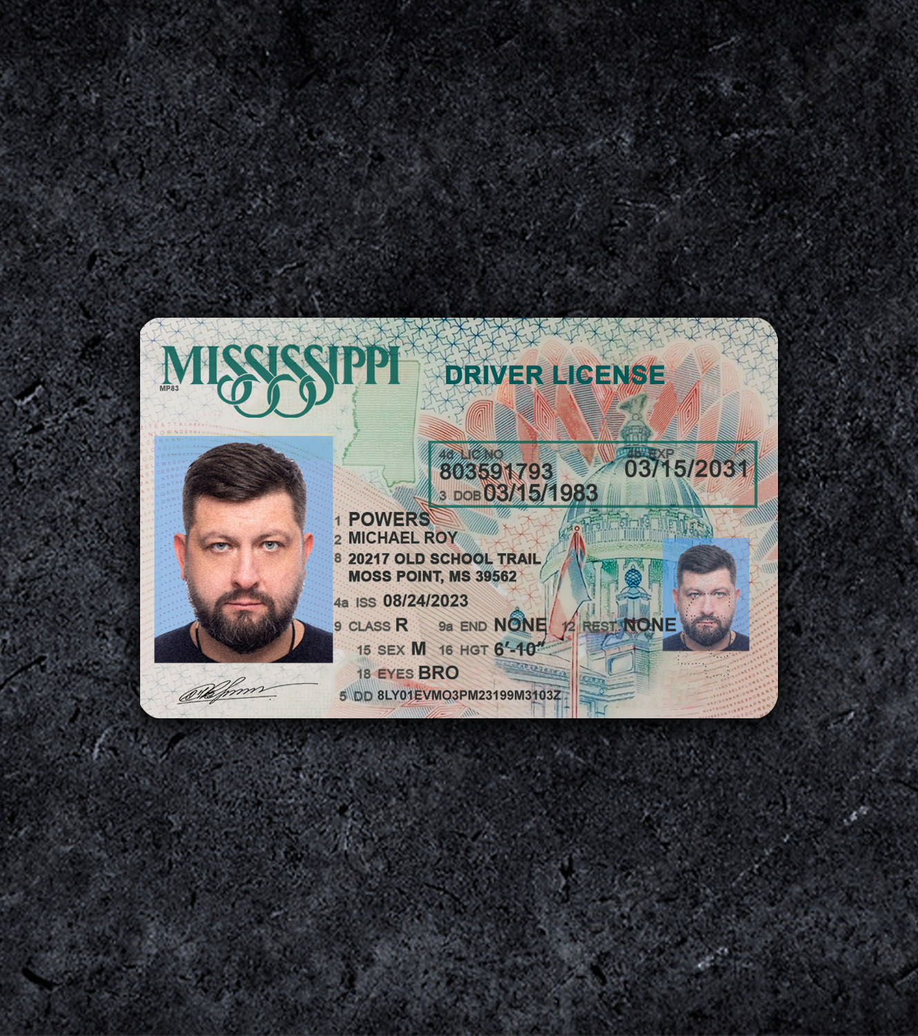 Mississippi MS Driver License PSD Template - 2016 - Миниаютра ms_1.jpg