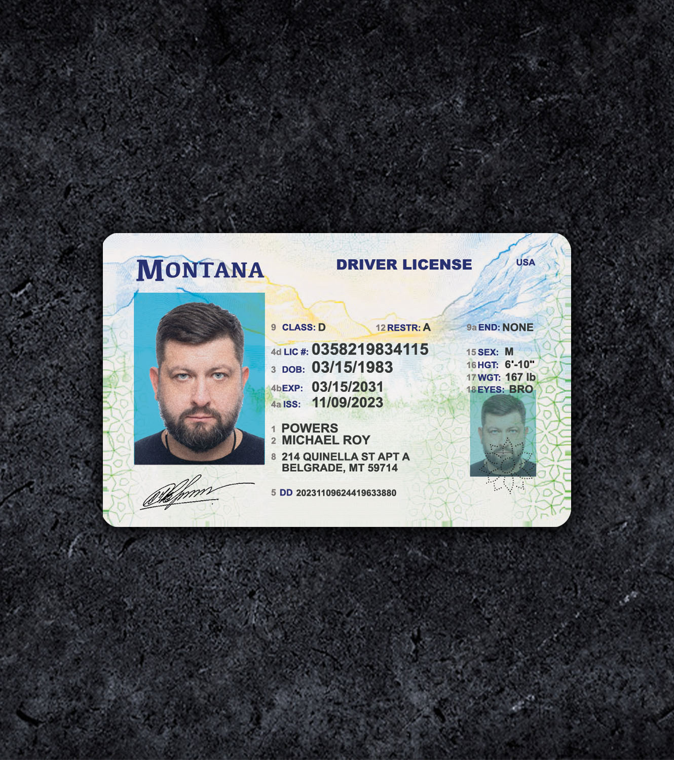 Montana MT Driver License PSD Template - 2015 - Thumbnail mt_1.jpg