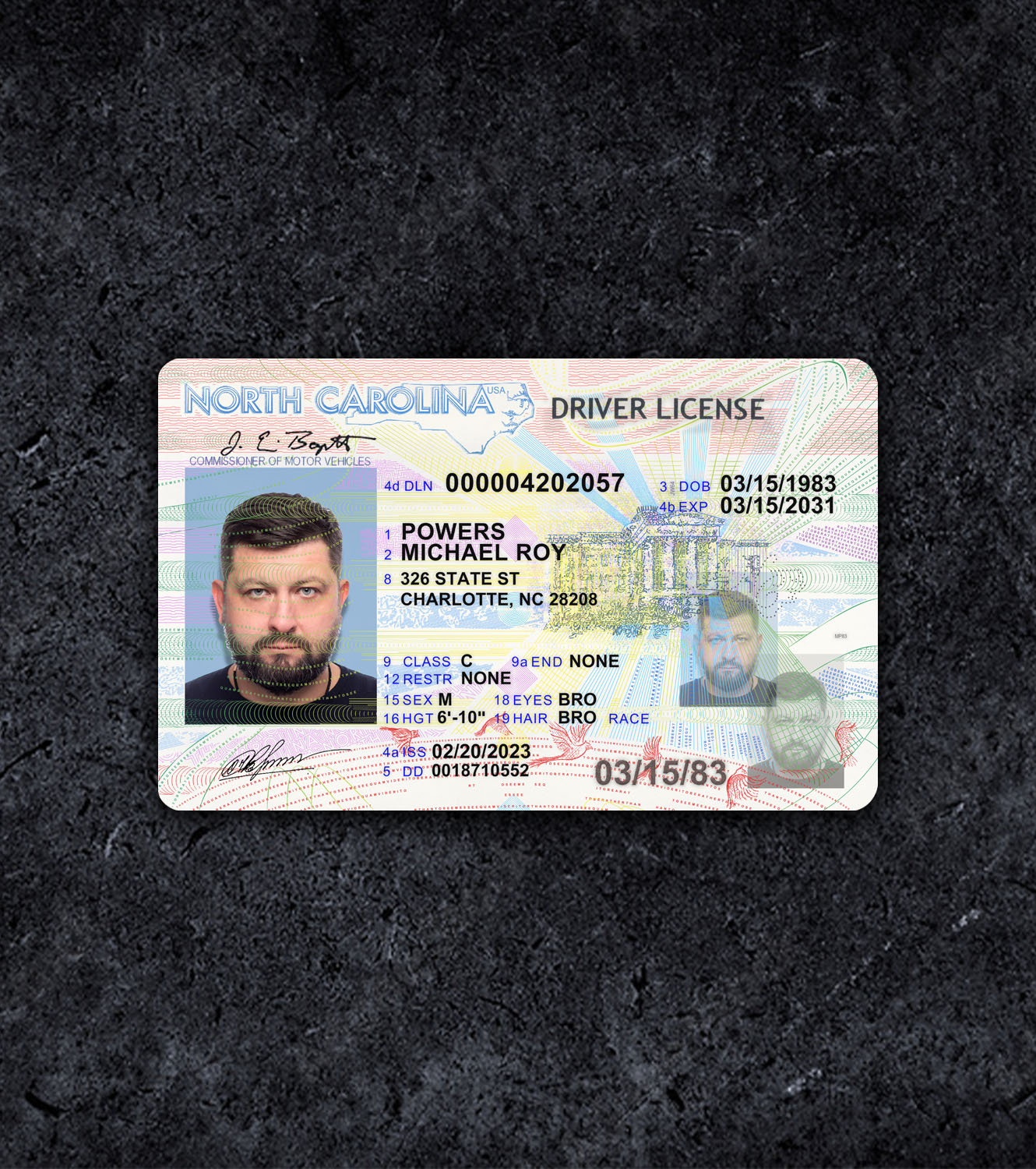 North Carolina NC Driver License PSD Template - 2014 - Миниаютра nc_1.jpg