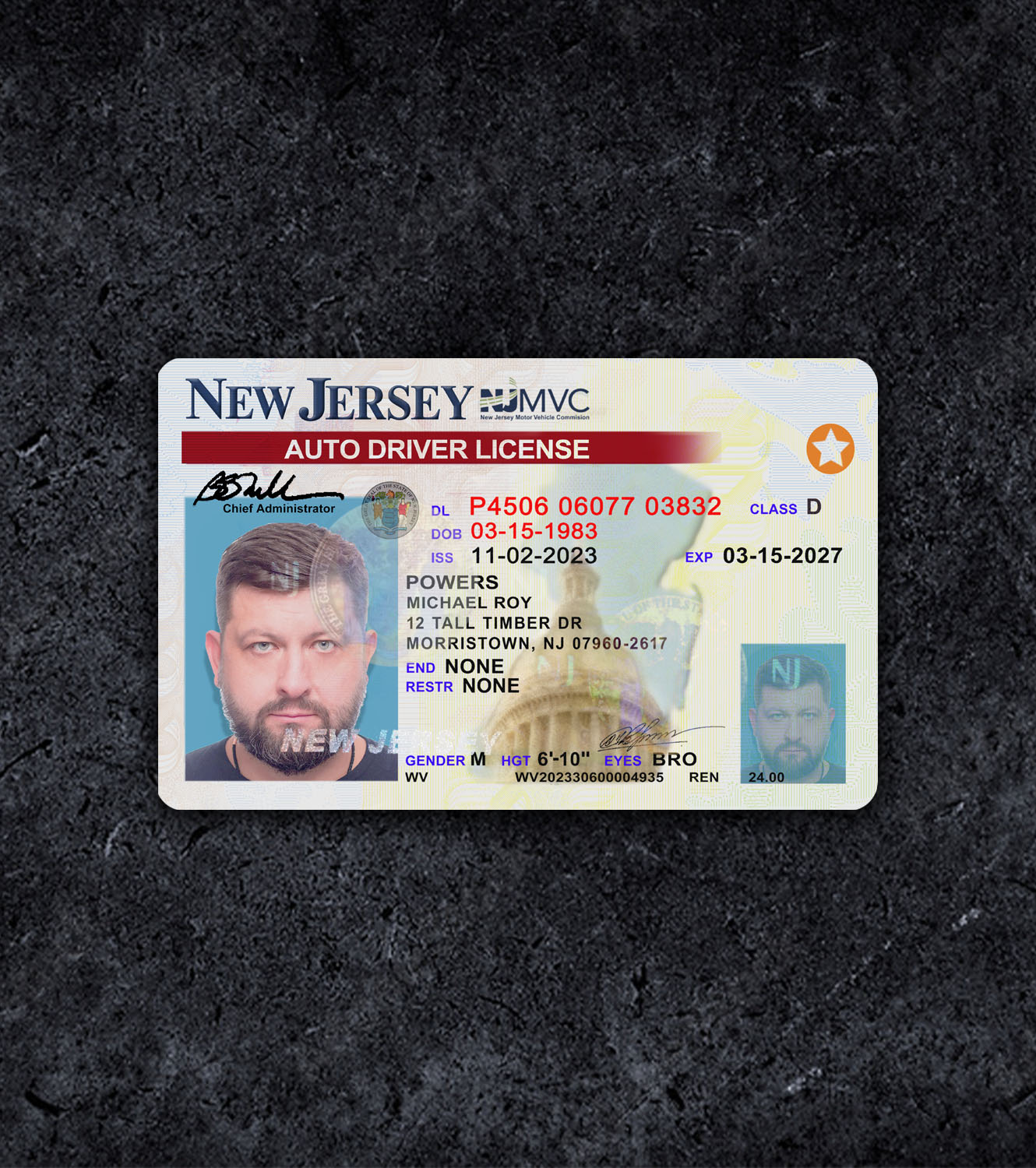 New Jersey NJ Driver License PSD Template - 2020 - Thumbnail nj_1.jpg