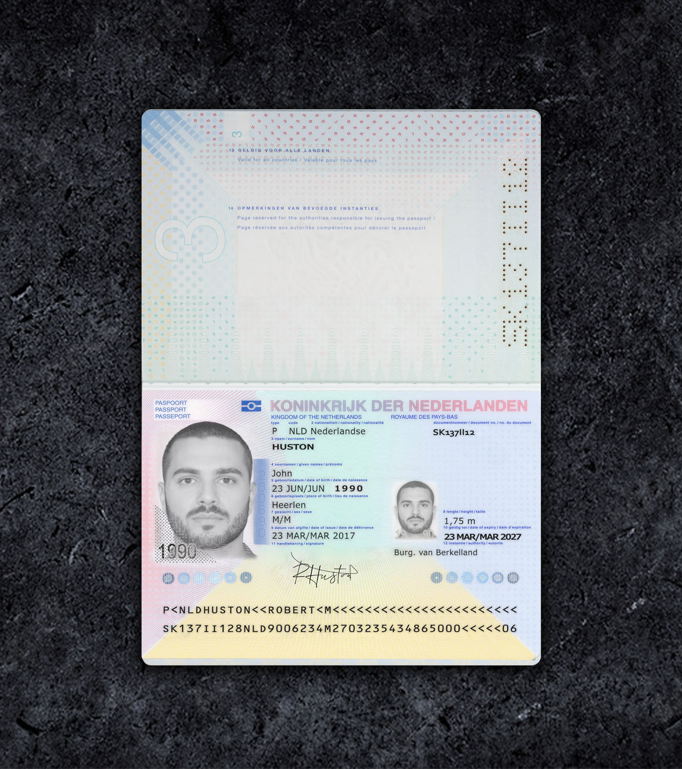 Netherlands NLD Passport PSD Template - 2014 - Thumbnail nld_p_1.jpg