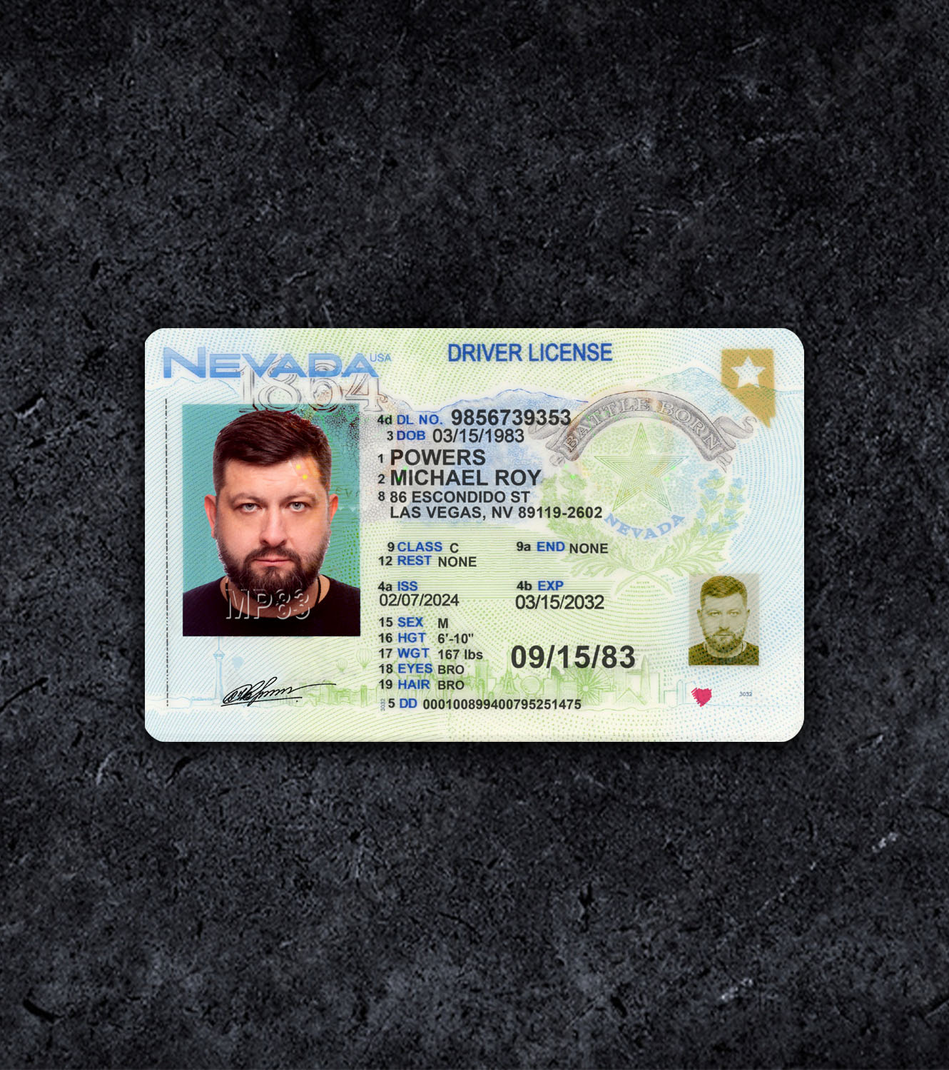 Nevada NV Driver License PSD Template - 2021 - Thumbnail nv_1.jpg