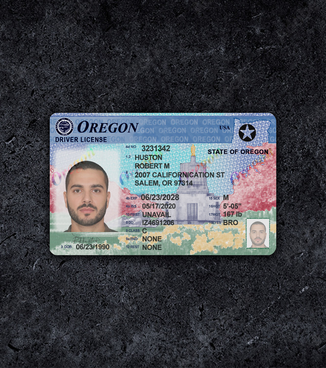 Oregon Driver License PSD Template - 2018 - Миниаютра oregon_1.jpg