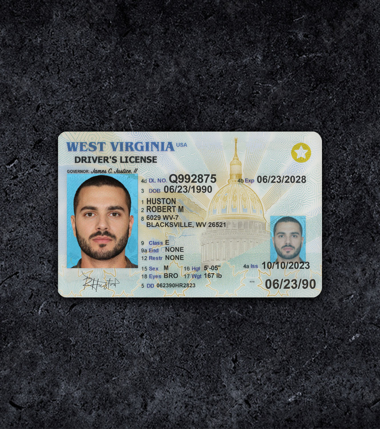 West Wirginia Driver License PSD Template - 2019